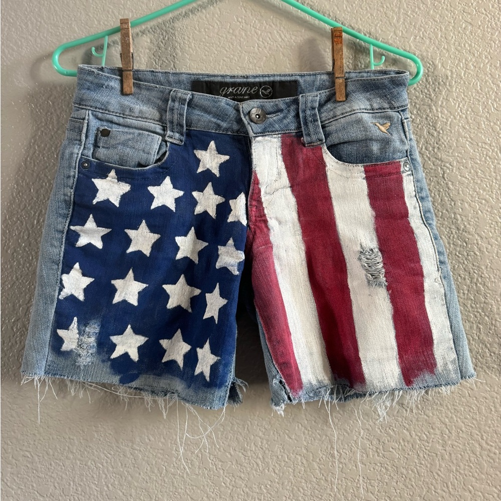 Grane Junior’s American Flag Denim Shorts
